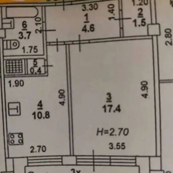 Продается 1-комнатная квартира, 39 м²