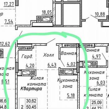 Сдается 2-х комнатная квартира, 54 м²