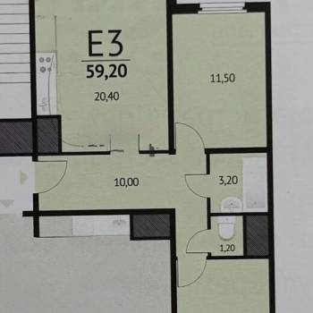Продается 2-х комнатная квартира, 60 м²