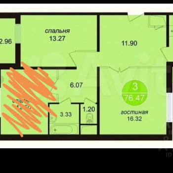 Сдается 2-х комнатная квартира, 62 м²