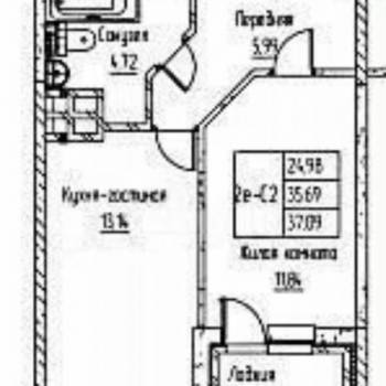 Сдается 1-комнатная квартира, 37,5 м²