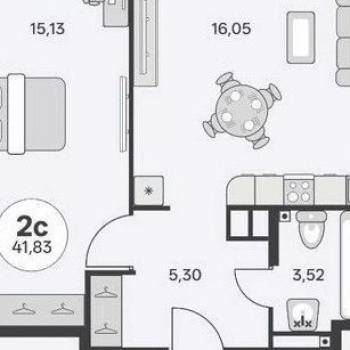 Сдается 1-комнатная квартира, 40 м²