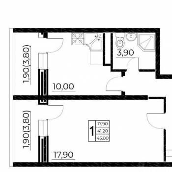 Сдается 1-комнатная квартира, 45 м²
