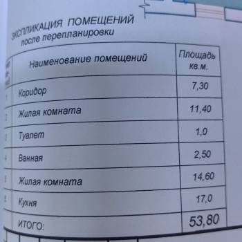 Продается 2-х комнатная квартира, 53,8 м²