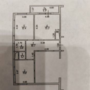 Продается 2-х комнатная квартира, 54,4 м²