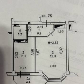 Продается 1-комнатная квартира, 41,6 м²