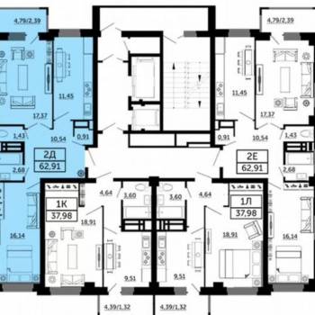 Продается 2-х комнатная квартира, 63 м²