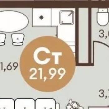 Продается 1-комнатная квартира, 22 м²