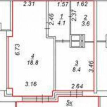 Продается 1-комнатная квартира, 39 м²