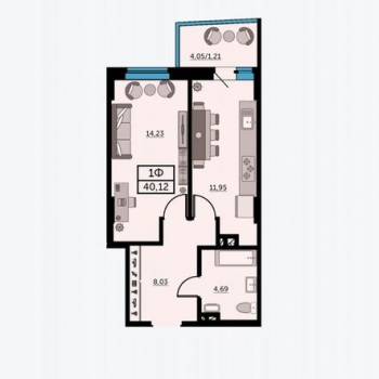 Сдается 1-комнатная квартира, 40 м²