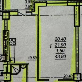 Продается 1-комнатная квартира, 43 м²