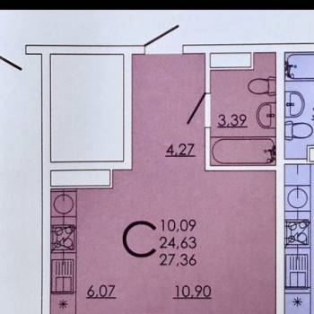 Продается 1-комнатная квартира, 27,4 м²