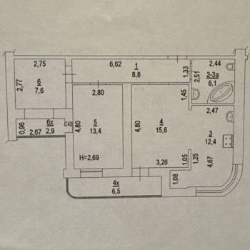 Сдается Многокомнатная квартира, 75 м²