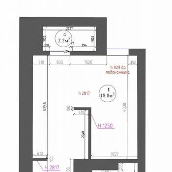 Продается 1-комнатная квартира, 27,1 м²