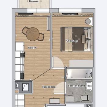 Сдается 1-комнатная квартира, 33 м²