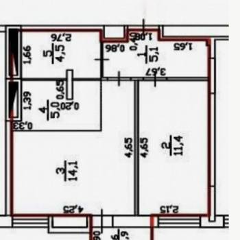 Продается 1-комнатная квартира, 43 м²
