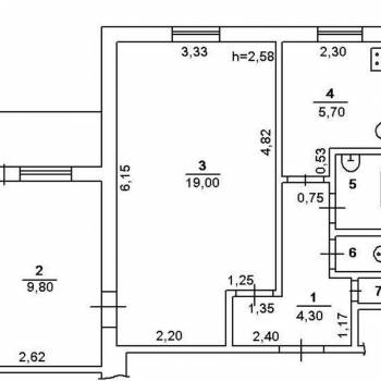 Продается 1-комнатная квартира, 42,3 м²
