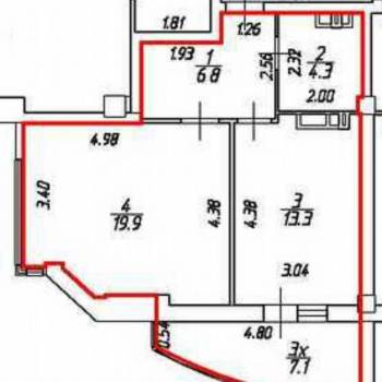 Продается 1-комнатная квартира, 51 м²