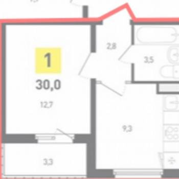 Продается 1-комнатная квартира, 30 м²
