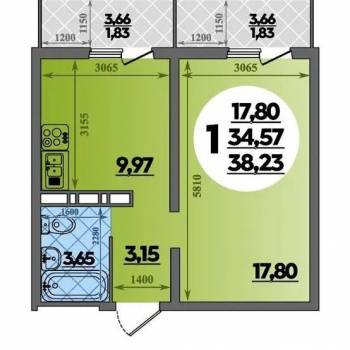 Сдается 1-комнатная квартира, 38 м²