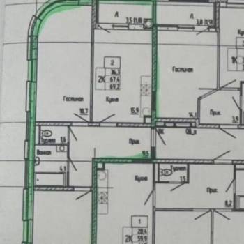 Сдается 2-х комнатная квартира, 67,5 м²