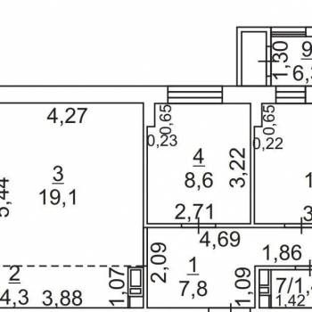 Продается 3-х комнатная квартира, 50,1 м²