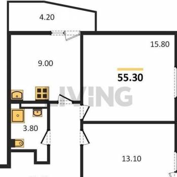 Сдается 2-х комнатная квартира, 52,2 м²