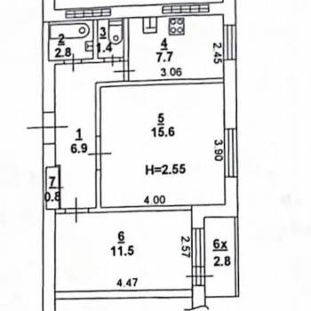 Продается 2-х комнатная квартира, 46,7 м²