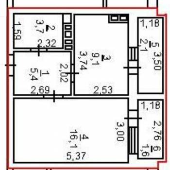 Продается 1-комнатная квартира, 38 м²