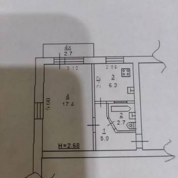 Продается 1-комнатная квартира, 31,4 м²