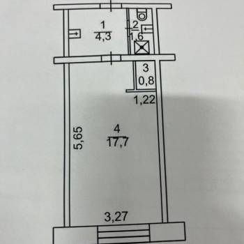 Продается 1-комнатная квартира, 28 м²