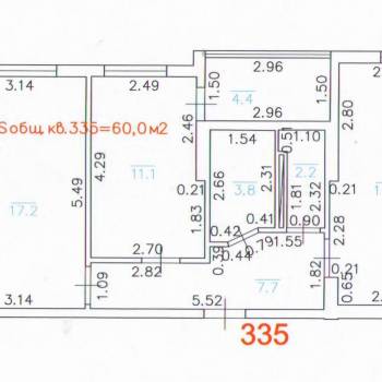 Сдается 2-х комнатная квартира, 60 м²