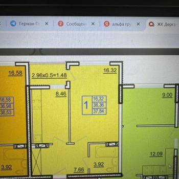 Продается 1-комнатная квартира, 38 м²