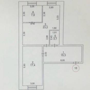 Продается 3-х комнатная квартира, 62 м²
