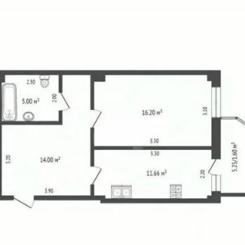 Продается 1-комнатная квартира, 52 м²