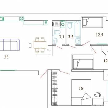 Продается 3-х комнатная квартира, 89 м²