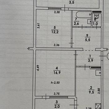 Продается 2-х комнатная квартира, 57 м²