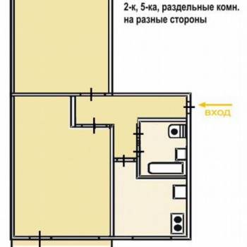 Продается 2-х комнатная квартира, 47 м²
