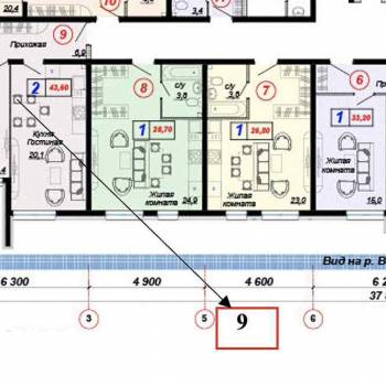 Продается 1-комнатная квартира, 43,6 м²