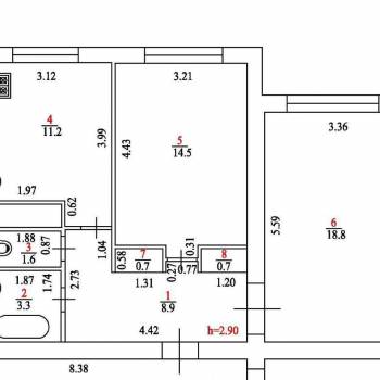 Продается 2-х комнатная квартира, 59,7 м²
