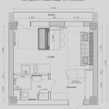 Сдается 1-комнатная квартира, 23 м²