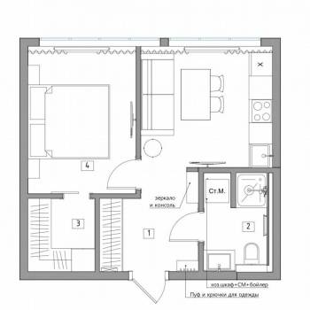 Сдается 1-комнатная квартира, 36,6 м²