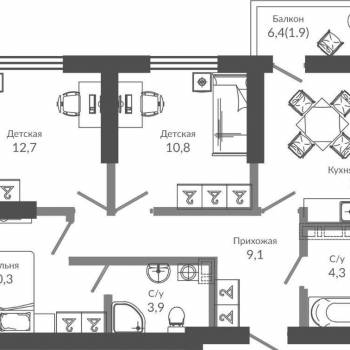 Продается 3-х комнатная квартира, 78 м²
