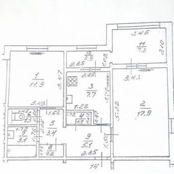 Продается 2-х комнатная квартира, 57,5 м²