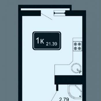 Продается 1-комнатная квартира, 21,4 м²
