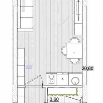 Продается 1-комнатная квартира, 27,7 м²