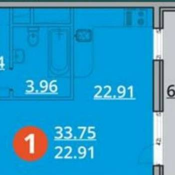 Сдается 1-комнатная квартира, 33 м²