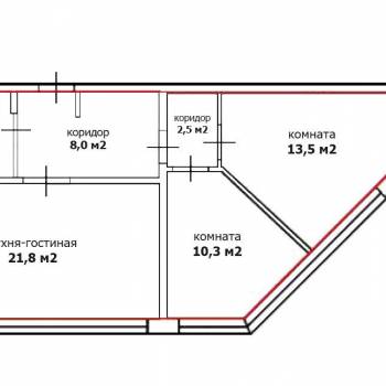 Продается 2-х комнатная квартира, 61,6 м²
