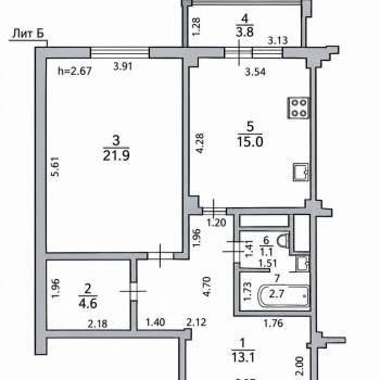 Сдается 1-комнатная квартира, 59 м²