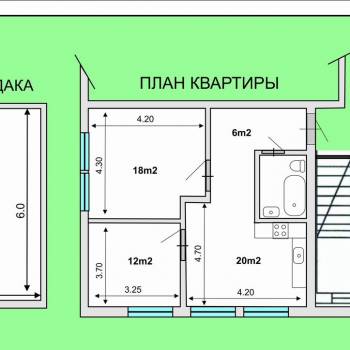 Продается 2-х комнатная квартира, 55 м²